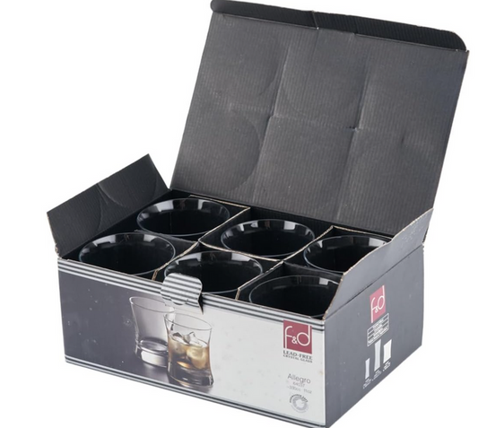 Fine & Durable Allegro Whisky Glass, 330cc, (6 Per Pack)