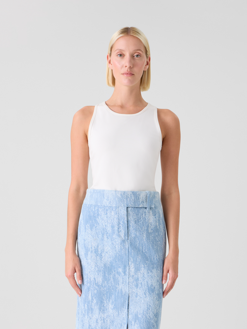 Designer Fitted Speedo Top in Stretch Modal Jersey - ecru #editorial