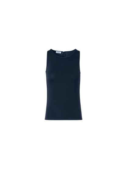 Designer Fitted Speedo Top in Stretch Modal Jersey - navy - blue