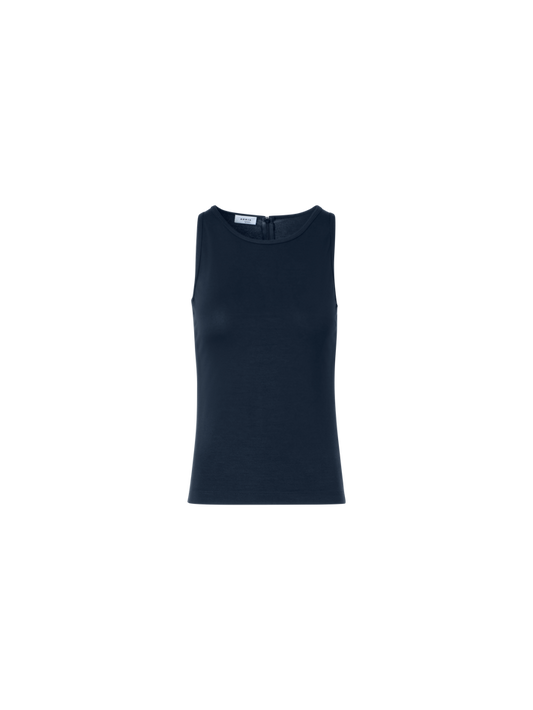 Designer Fitted Speedo Top in Stretch Modal Jersey - navy - blue