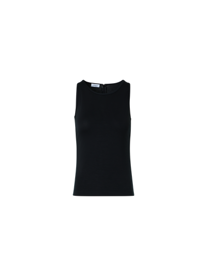 Designer Fitted Speedo Top in Stretch Modal Jersey - black