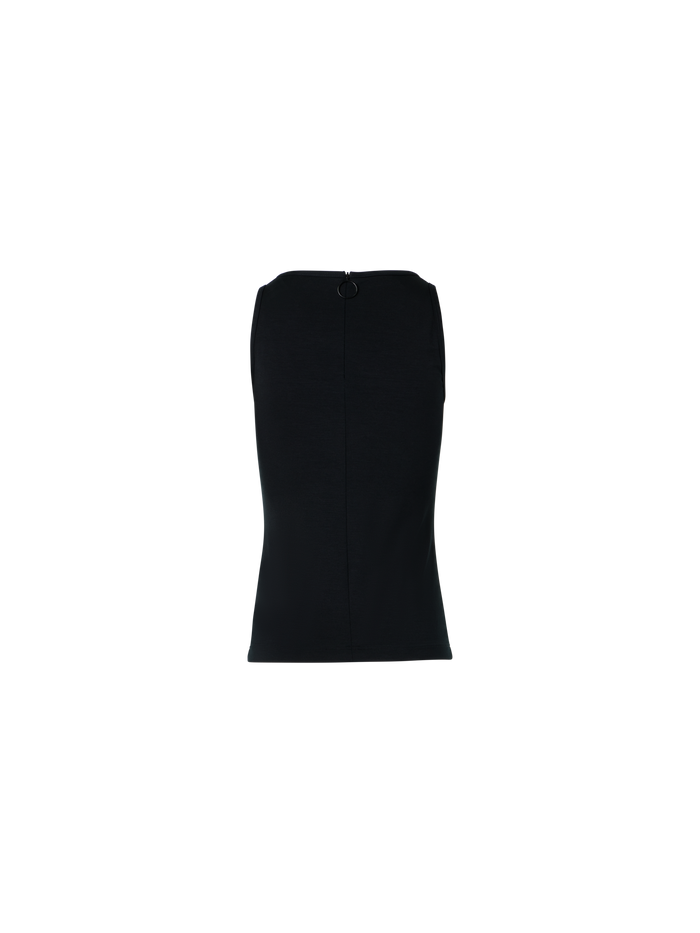 Designer Fitted Speedo Top in Stretch Modal Jersey - black