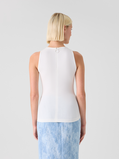 Designer Fitted Speedo Top in Stretch Modal Jersey - ecru #editorial