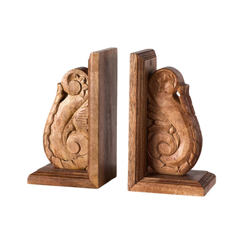 Fleur De Lis Wooden Bookends