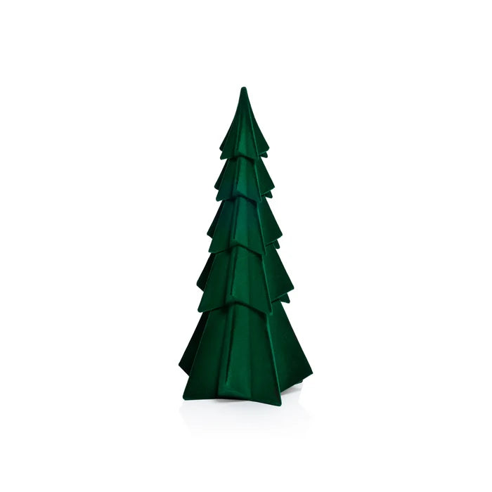 FLOCKED GREEN TREE 12.5"