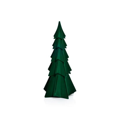 FLOCKED GREEN TREE 12.5"