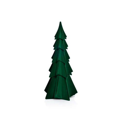 FLOCKED GREEN TREE 12.5"