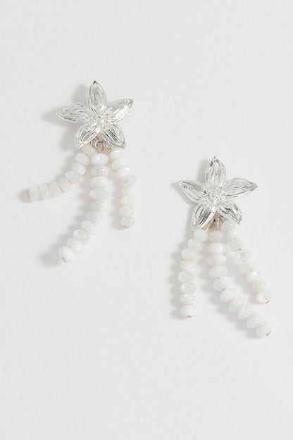 Flower Pearl Drop Earrings