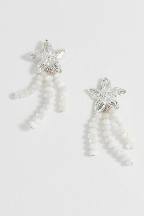 Flower Pearl Drop Earrings