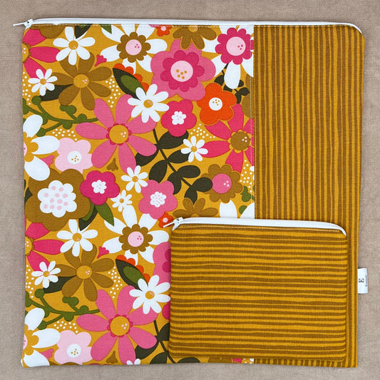 Flower Power  - Project Bag with Coordinating Notions Pouch