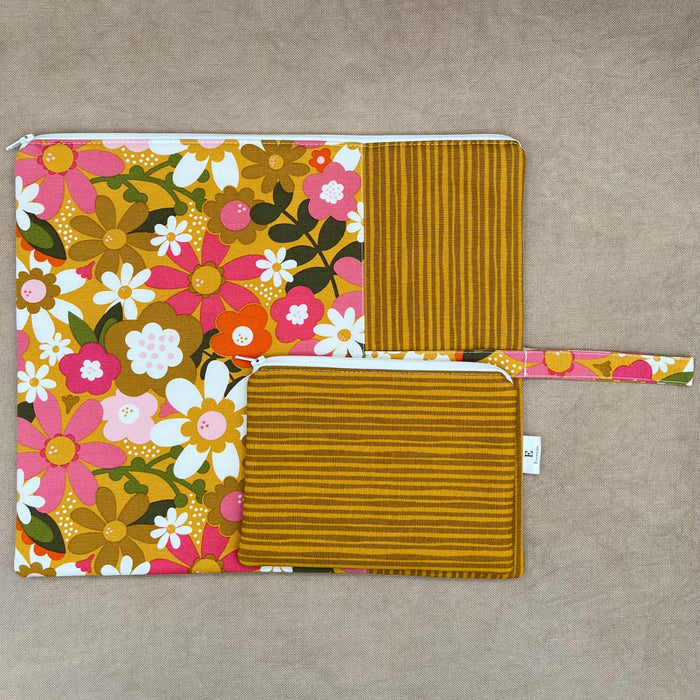 Flower Power  - Project Bag with Coordinating Notions Pouch