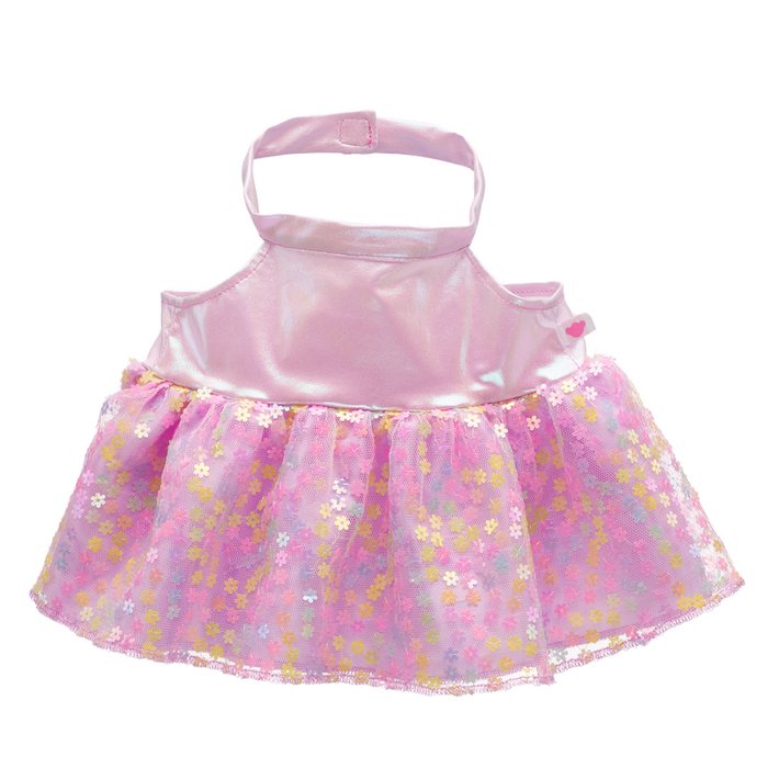Flower Sequin Teddy Bear Dress