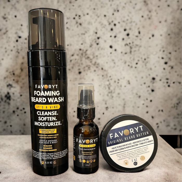 Foaming Beard Wash + Beard Butter + Beard Oil Bundle - FAVORYT BRAND