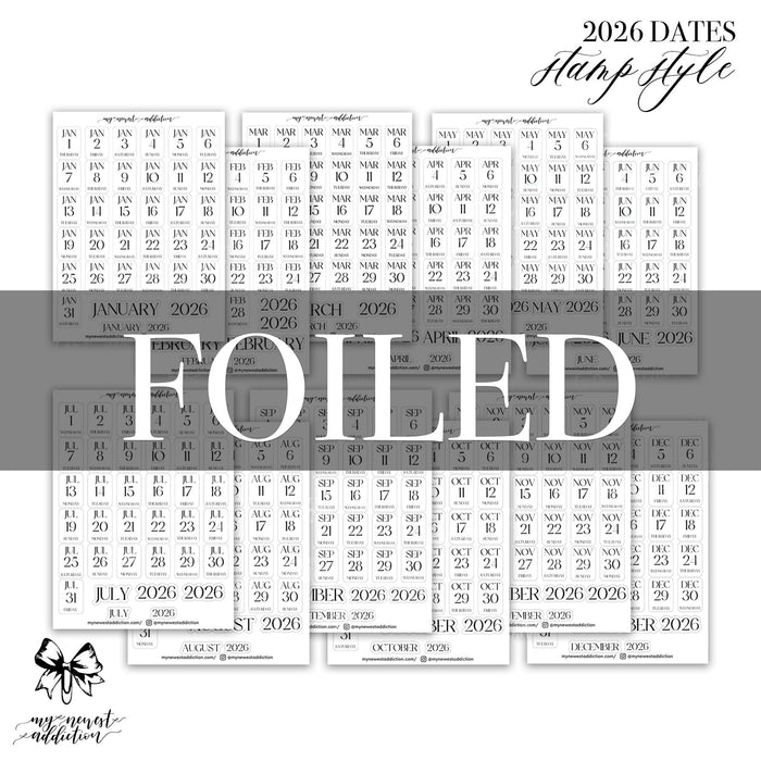 FOILED 2026 DATES - STACKED STYLE