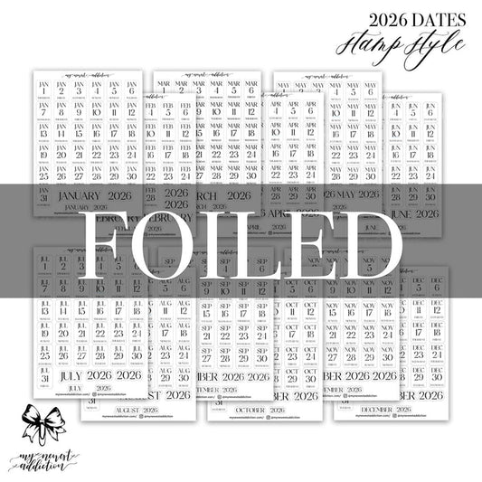 FOILED 2026 DATES - STACKED STYLE
