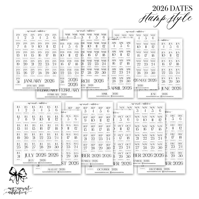 FOILED 2026 DATES - STACKED STYLE