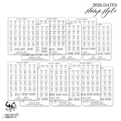 FOILED 2026 DATES - STACKED STYLE