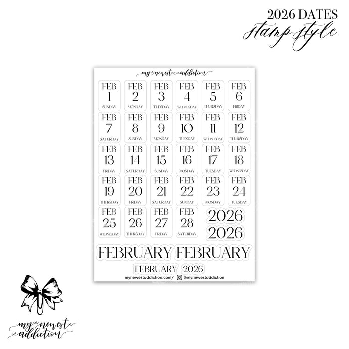 FOILED 2026 DATES - STACKED STYLE