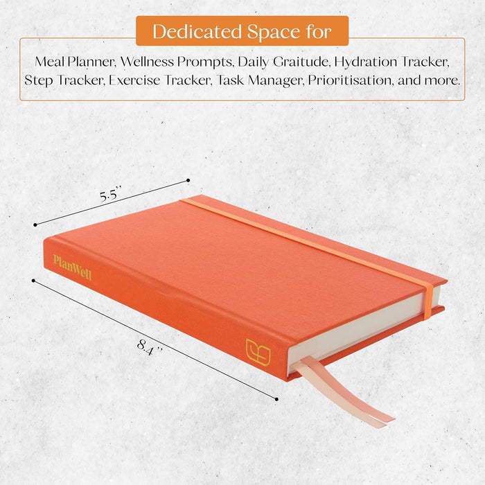 Founders Beauty PlanWell Planner - 90-Day Undated Ritual & Wellness Journal - Meal Planner, Wellness Prompts, Daily Gratitude - 100% Sustainable - 5.5" x 8.4" (Mandarin)