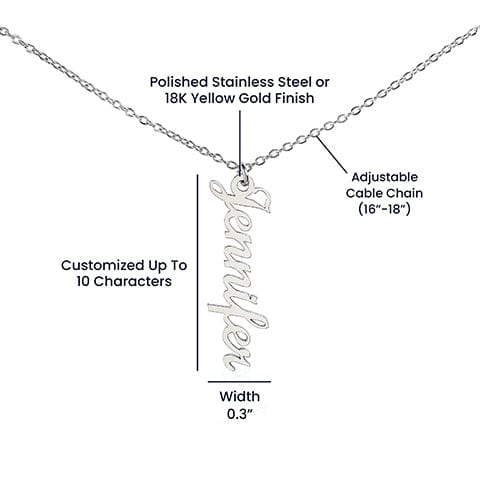 Friend Gift, Vertical Name Necklace: In You, I Found Not Just A Friend