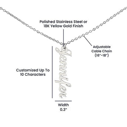 Friend Gift, Vertical Name Necklace: In You, I Found Not Just A Friend