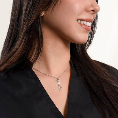 Friend Gift, Vertical Name Necklace: In You, I Found Not Just A Friend