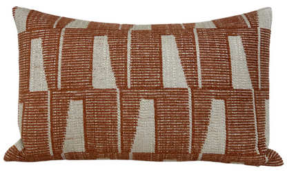 Gaetan Woven Pillow Cover in Terracotta Natural, Schumacher Textiles