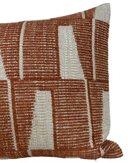 Gaetan Woven Pillow Cover in Terracotta Natural, Schumacher Textiles