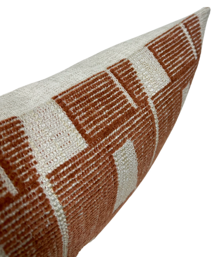 Gaetan Woven Pillow Cover in Terracotta Natural, Schumacher Textiles