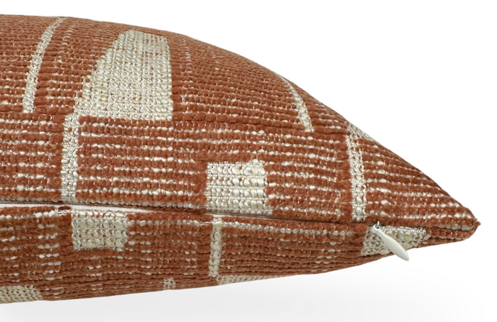 Gaetan Woven Pillow Cover in Terracotta Natural, Schumacher Textiles