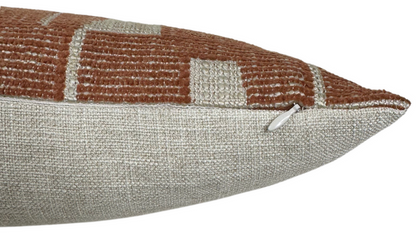 Gaetan Woven Pillow Cover in Terracotta Natural, Schumacher Textiles