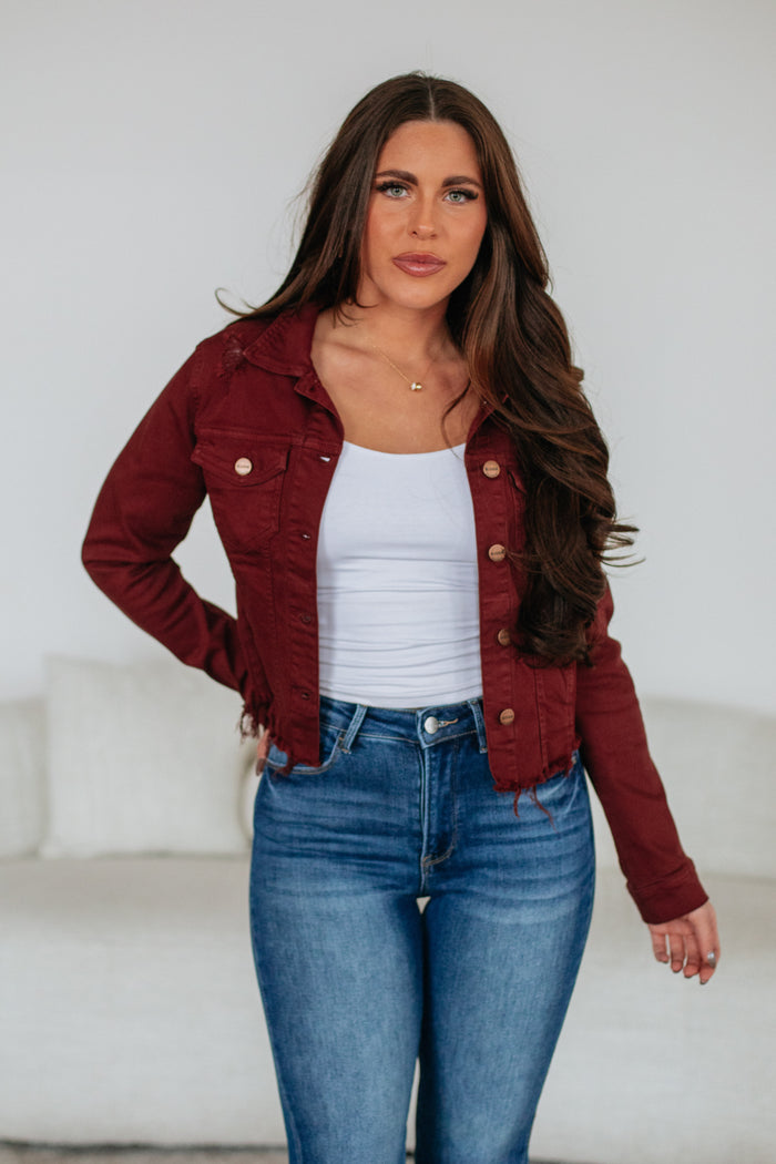 Gemma Risen Denim Jacket - Mahogany