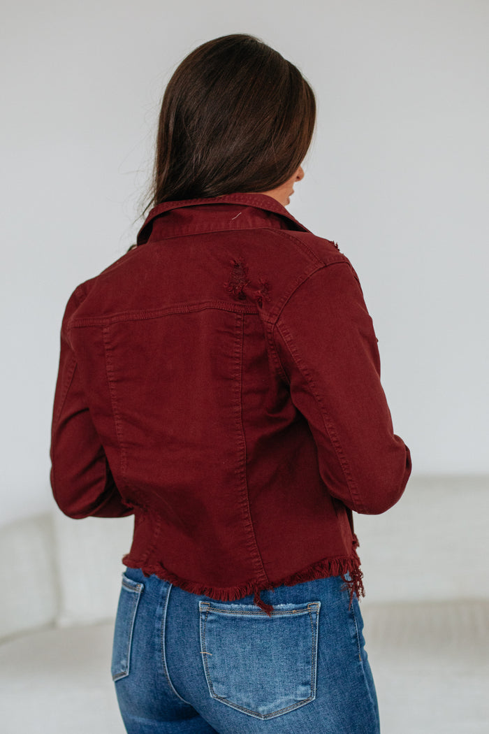 Gemma Risen Denim Jacket - Mahogany