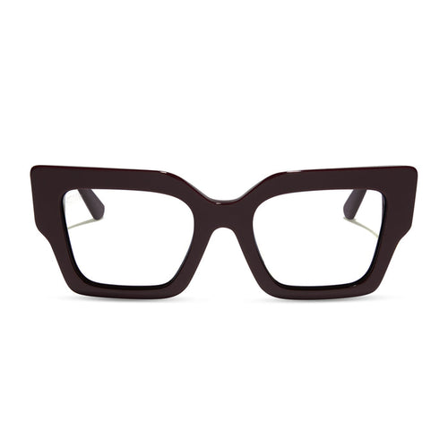 star wars x diff eyewear featuring the general leia™ square prescription glasses with a aubergine purple frame front view