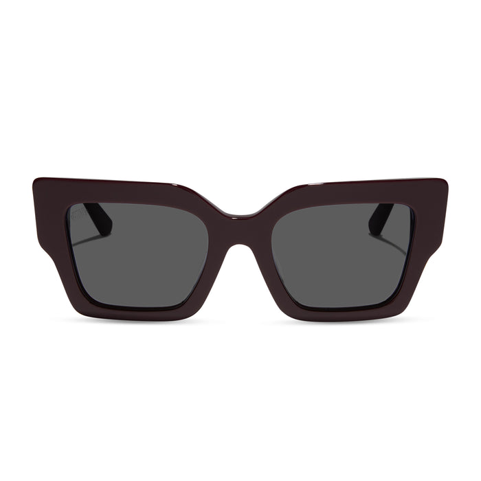 star wars x diff eyewear featuring the general leia™ square prescription sunglasses with a aubergine purple frame front view