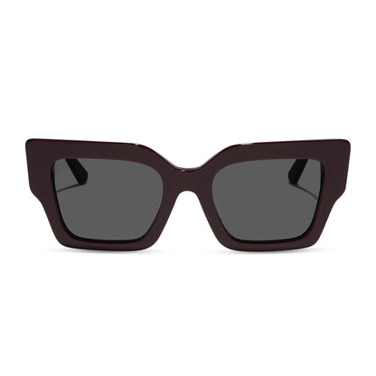 star wars x diff eyewear featuring the general leia™ square prescription sunglasses with a aubergine purple frame front view