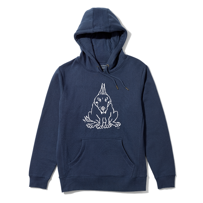 George Booth’s Loyal Hound Hoodie in Navy Front