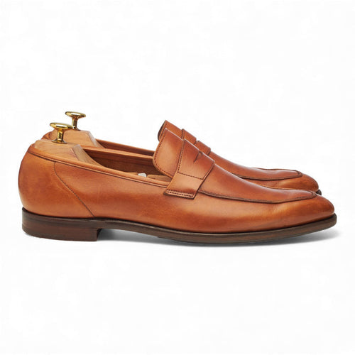 'George' Tan Brown Leather Loafers UK 8.5 E