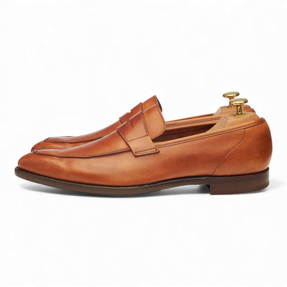 'George' Tan Brown Leather Loafers UK 8.5 E