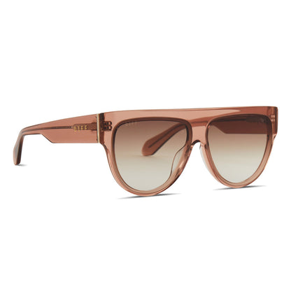 diff eyewear featuring the georgie square sunglasses with a cafe ole frame and brown gradient angled view