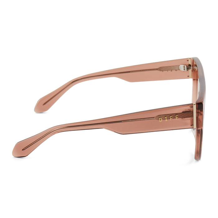 diff eyewear featuring the georgie square sunglasses with a cafe ole frame and brown gradient side view