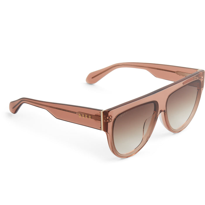 diff eyewear featuring the georgie square sunglasses with a cafe ole frame and brown gradient detailed view