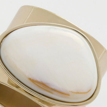 GILT EDGE SHELL NAPKIN RINGS, MOTHER PEARL, SET OF 2