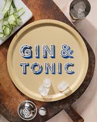 GIN & TONIC CREAM ROUND TRAY