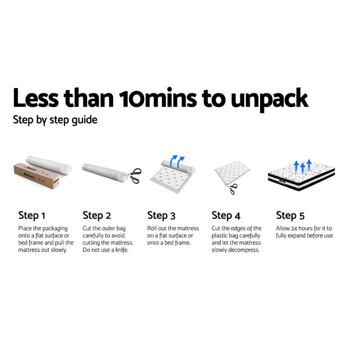 Giselle Bedding 30cm Mattress Medium Firm Double -Home Living Store - -