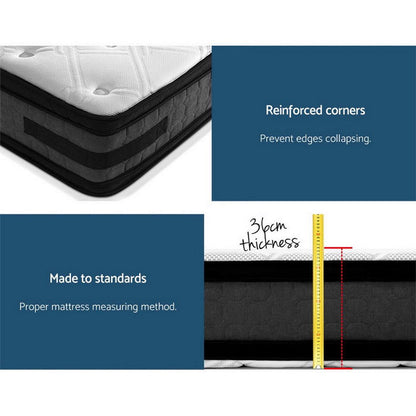 Giselle Bedding 36cm Mattress Cool Gel Memory Foam Single -Home Living Store - -