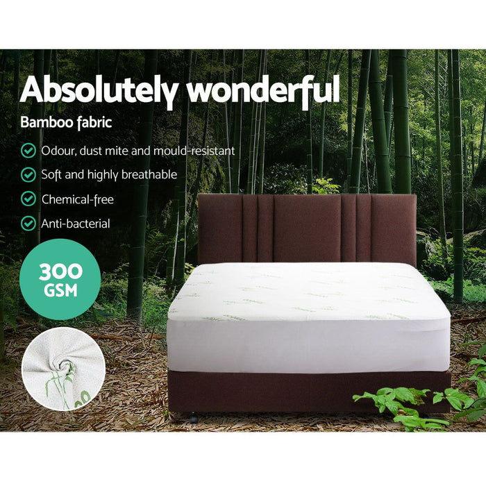 Giselle Bedding Mattress Protector Bamboo Double -Home Living Store - -