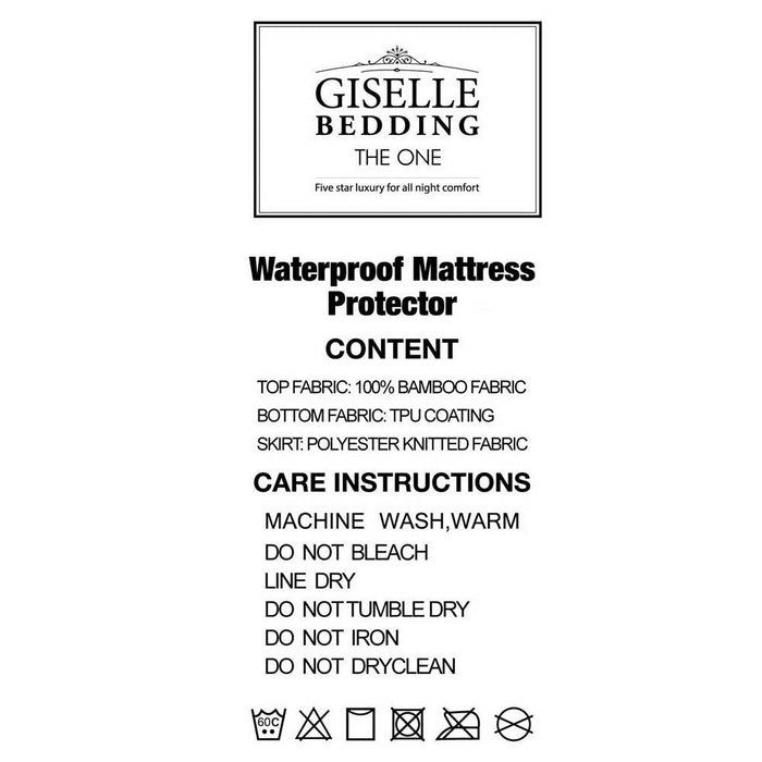 Giselle Bedding Mattress Protector Bamboo Double -Home Living Store - -