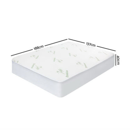 Giselle Bedding Mattress Protector Bamboo Double -Home Living Store - -