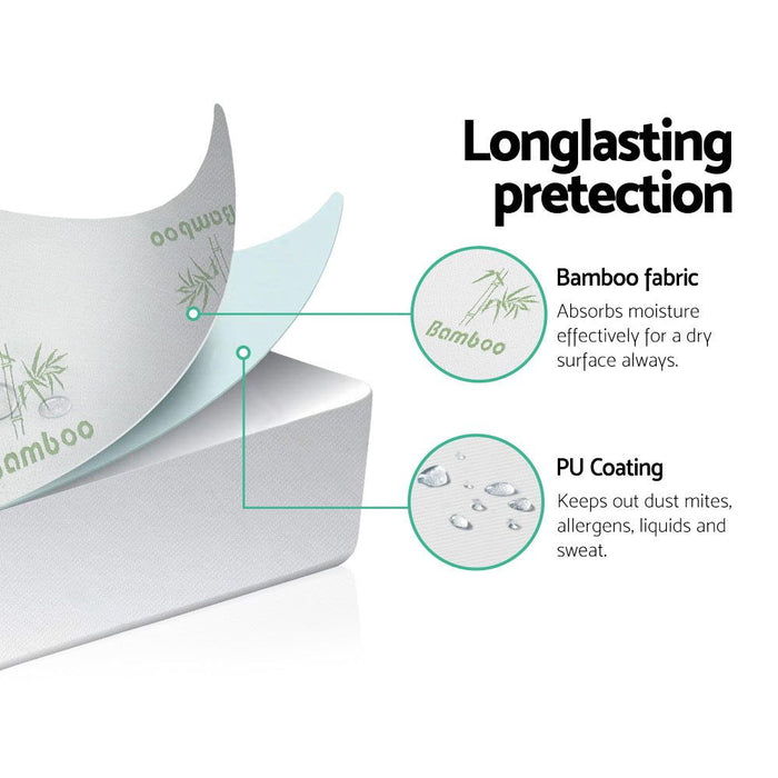 Giselle Bedding Mattress Protector Bamboo Queen -Home Living Store - -